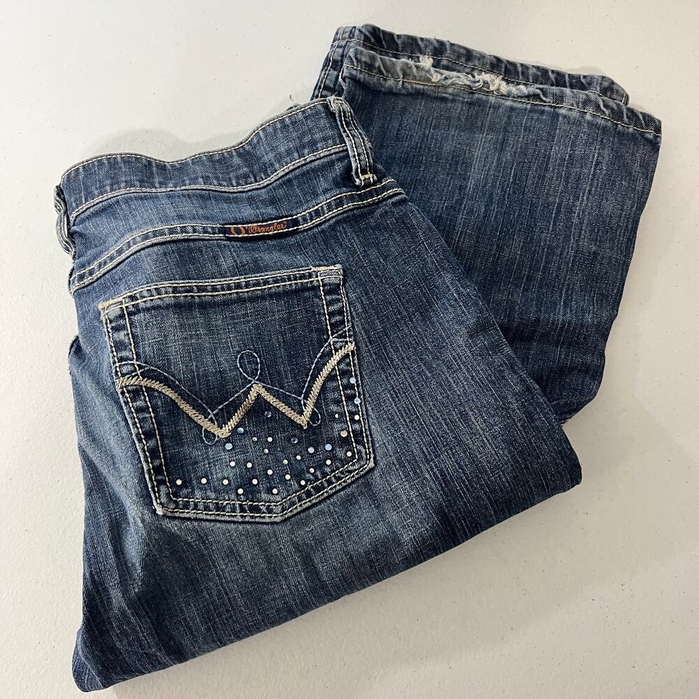 Q-Baby Bootcut Cowgirl Western Jeans Rhinestones Size 7/8 32